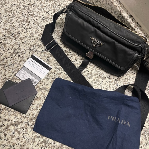 Prada Re-Nylon and Saffiano leather shoulder bag 100%authentic
